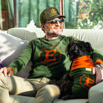 Green and orange cashmere men's sweater