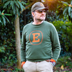 Green and orange cashmere men's sweater