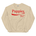Load image into Gallery viewer, Enjoy Puppies Make Me Happy | Unisex Sweatshirt | Red Font