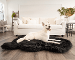 PupRug Faux Fur Orthopedic Dog Bed - Curve Midnight Black