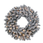 Kurt Adler 24-Inch Battery-Operated Warm White LED Vail Pine Wreath