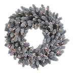 Kurt Adler 24-Inch Pre-Lit Clear Incandescent Vail Pine Wreath
