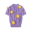 Load image into Gallery viewer, Yellow Daisy Purple Dog Sweater - Southlake Paws