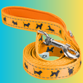 Load image into Gallery viewer, EcoBark Yellow Dog Leash- Padded Comfort Grip Padded Leash Dog Pattern - 4ft, 5ft, and 6ft Leash for Small and Medium Dogs