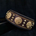 Load image into Gallery viewer, The "Maximus" collar 2.5 inch wide brown & gold
