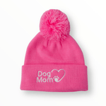 Dog Mom Bobble Beanie - Pink