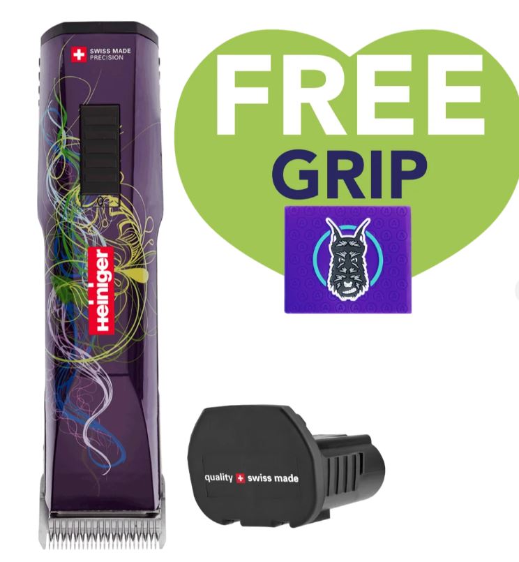 Purple Saphir Cordless Clipper One Battery with 2 Free Drives by Heiniger