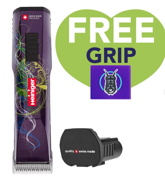 Purple Saphir Cordless Clipper One Battery with 2 Free Drives by Heiniger