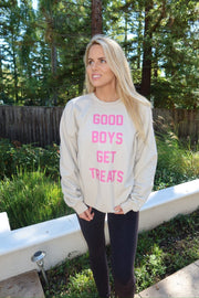 Good Boys Get Treats | Pink Font | Unisex Sweatshirt