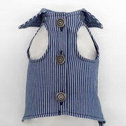 Personalized Bespoke Striped Denim Trucker Dog Coat