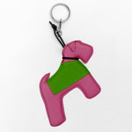 Bicolor leather dog charm and keychain