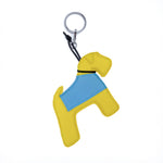 Bicolor leather dog charm and keychain