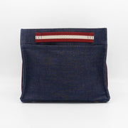 Denim cotton organizer bag with compartments and internal pockets