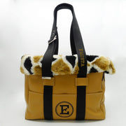 Hammered Leather And Fur Dog Carrier