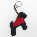 Bicolor leather dog charm and keychain