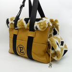 Hammered Leather And Fur Dog Carrier