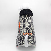 Personalized Bespoke Reversible Dog Coat/Raincoat White Cashmere Maze