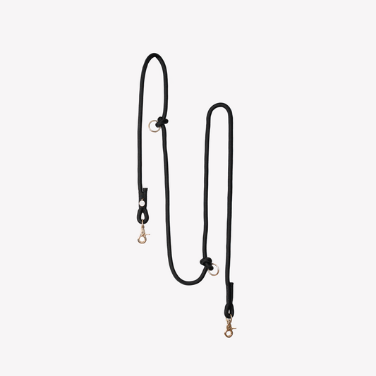 'Black' - Hands Free Braided Leash 