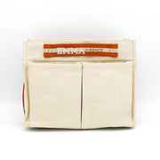 Cotton organizer bag with compartments and internal pockets