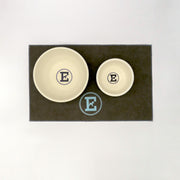 Personalized Faux Leather Dog Placemat Grey/Pale Blue