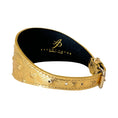 Load image into Gallery viewer, Glam Gold Embossed Studded Italian Leather 3” Wide Style Collar
