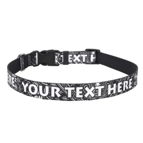 Personalized Bandana Black Dog Collar