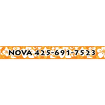 Personalized Island Floral Orange Dog Collar