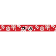 Personalized Red Snowflakes Dog Collar