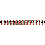 Personalized Peppermint Stick Chevron Stripes Dog Collar