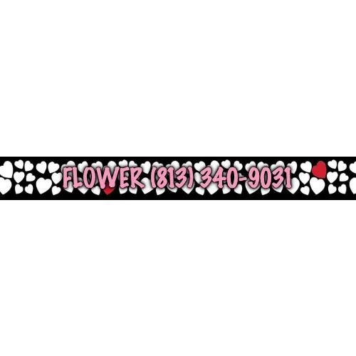Personalized White Hearts Dog Collar