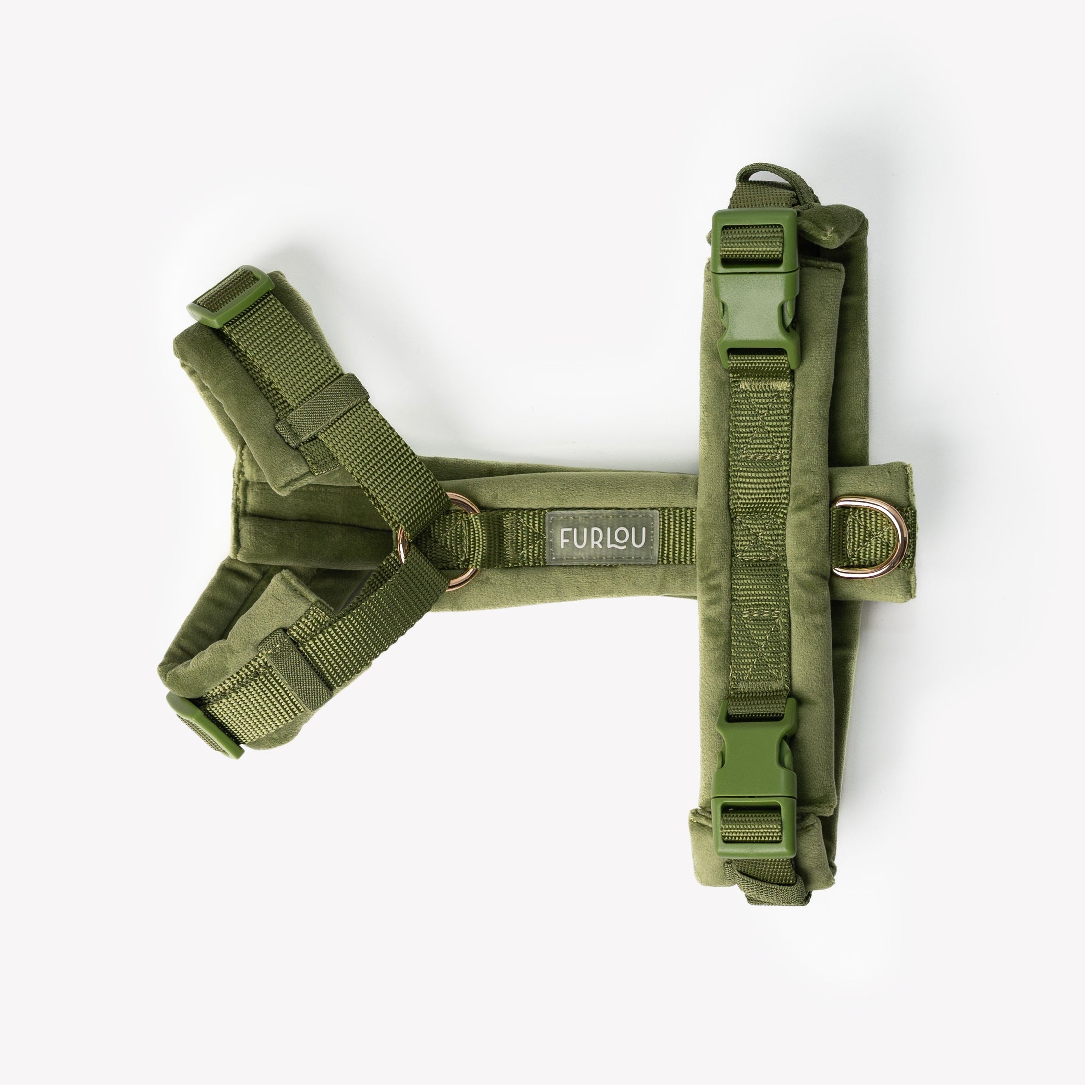 Green - Velvet Dog Harness 
