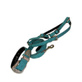 Load image into Gallery viewer, The Tiffany Collection. Gorgeous Turquoise Blue Embossed Croc Italian Leather Collar, Leash & Harness Set, With Our Custom Swarovski Crystal Hardware
