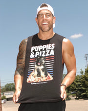 Puppies & Pizza | Gift for Dog Owner | Soft Cotton Uni-Sex Tee