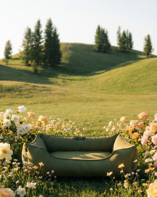 Chester & Lee | Cotton Sleeper Dog Bed Olive