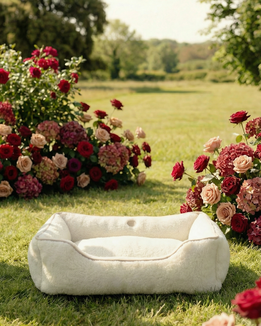 Chester & Lee | Furry Sleeper Dog Bed Beige