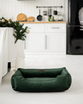 Load image into Gallery viewer, Bolster Beds Premium Chester & Lee | Classic Velvet Sleeper Dog Bed Green
