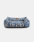 Load image into Gallery viewer, Chester & Lee | Velvet Sleeper Dog Bed Blue & White Animal Print
