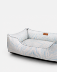 Load image into Gallery viewer, Chester & Lee | Velvet Sleeper Dog Bed Light Blue Zebra
