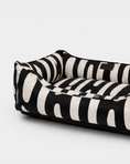 Load image into Gallery viewer, Chester & Lee | Velvet Sleeper Dog Bed Black Abstract
