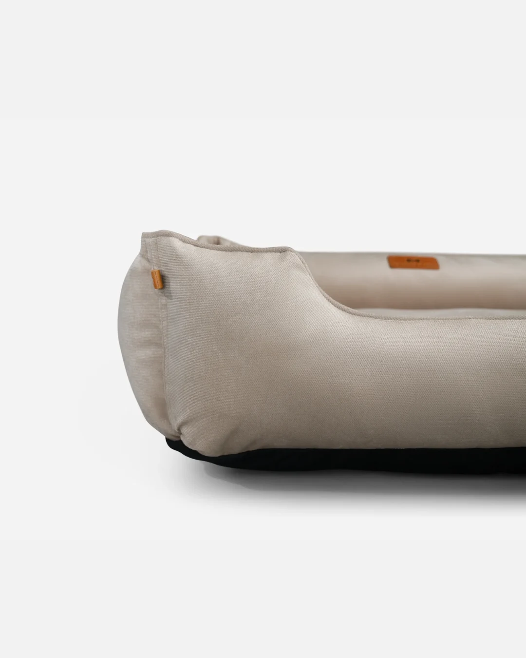 Bolster Beds Premium Chester & Lee | Classic Velvet Sleeper Dog Bed Beige