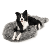 PupRug Faux Fur Orthopedic Dog Bed - Curve Charcoal Grey