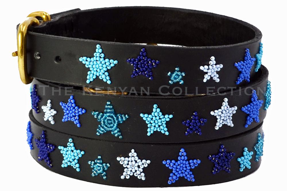 TKC Indigo Stars Belt - Wide Width - Silver Buckle