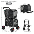 Load image into Gallery viewer, 4-in-1 Double Pet Stroller with Detachable Carrier and Travel Carriage
