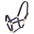 Load image into Gallery viewer, TuffRider Adjustable Nylon Breakaway Halter w/ Padded Crown and Rose Gold Hardware
