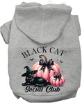 Load image into Gallery viewer, Pink and Black Cat Social Club Halloween Pet Hoodie
