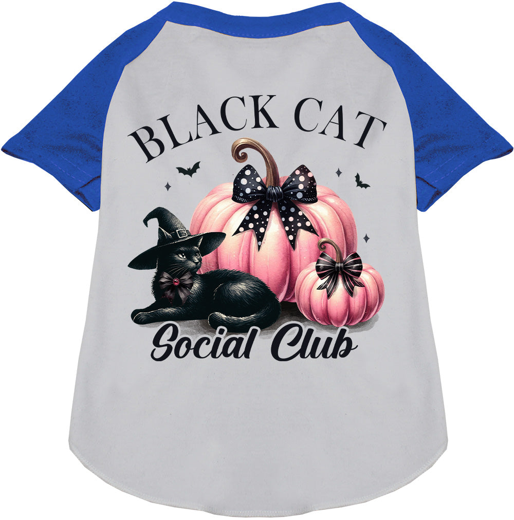 Pink and Black Cat Social Club Pet Raglan Shirt