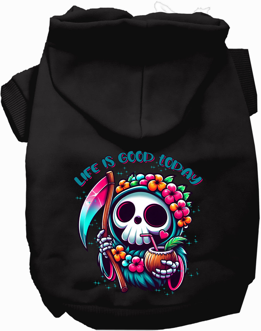 Tropical Grim Reaper Pet Hoodie