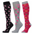 Load image into Gallery viewer, TuffRider Ladies Flamingo/Boat/Horse Knee Hi Socks - 3 Pack
