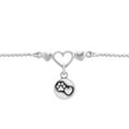 Load image into Gallery viewer, Heart and Paw Charm Anklet, Sterling Silver One Love Ankle Bracelet, w/Close To My Heart
