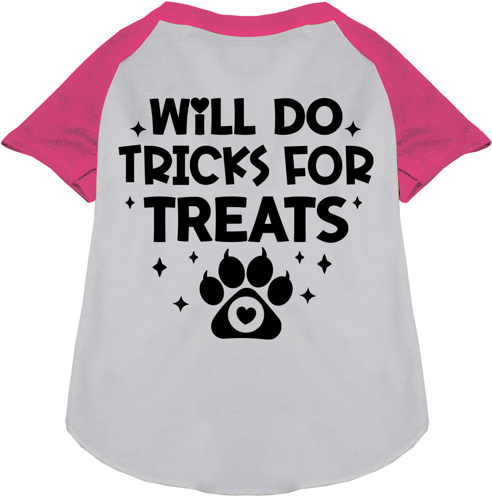 Will Do Tricks for Treats Pet Raglan Shirt